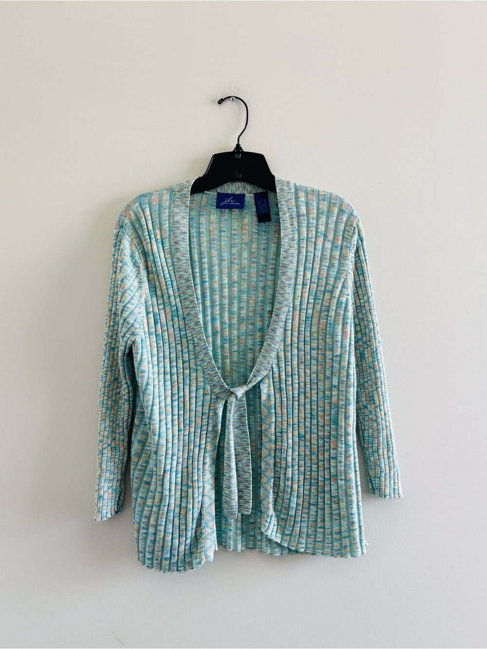 VTG JH Collectibles Cardigan Sweater Ribbed Knit Green Womens XL Art Boho Preppy